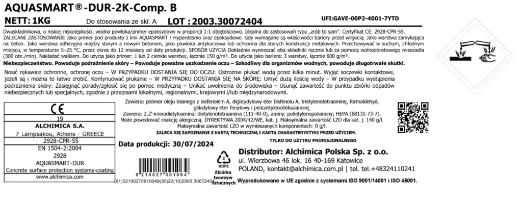 etykieta składnik B